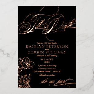 Wildflower Elegante Gotische Hochzeit Folieneinladung