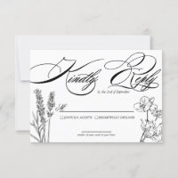 Wildflower-Elegante Hochzeits-RSVP-Karte