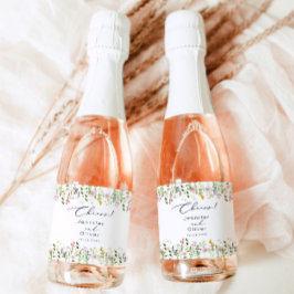 Wildflower elegante klassische Cheers-Hochzeit Weinetikett