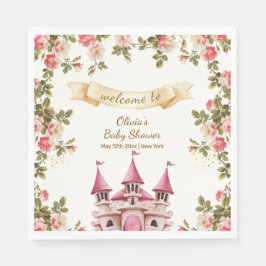 Wildflower Fairytale Castle Baby Shower Welcome  Serviette