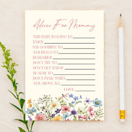 Wildflower Floral Advice Baby Shower Game Activity
