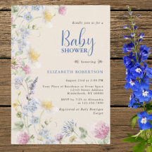 Wildflower Floral Baby Shower Invitation