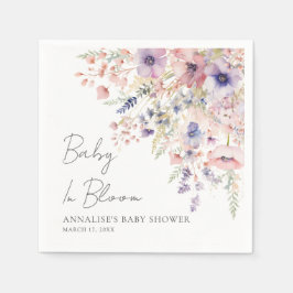 Wildflower Floral Baby Shower Napkins Serviette