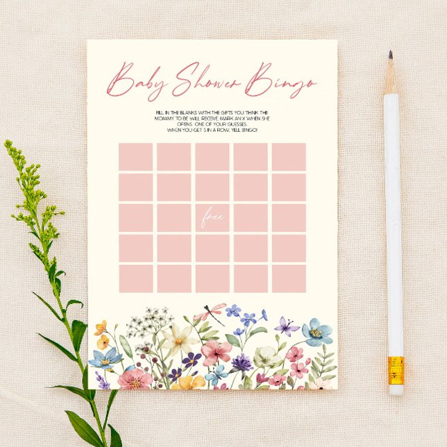 Wildflower Floral Bingo Baby Shower Game (Von Creator hochgeladen)