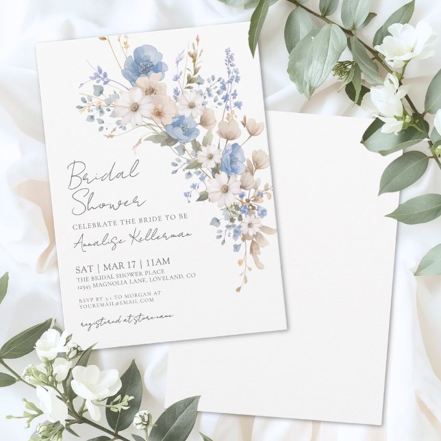 Wildflower Floral Bridal Shower Einladung (Wildflower Floral Bridal Shower Invitation)