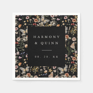 Wildflower Floral Cocktail Napkins Bar Decor Serviette