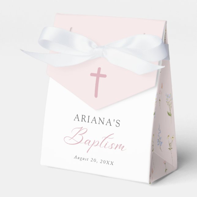 Wildflower Floral Girl Baptism Geschenkschachtel (Vorderseite)
