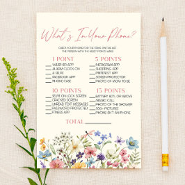 Wildflower Floral In Your Phone Baby Shower Game
