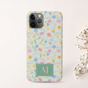Wildflower-Floral-iPhone/iPad-Hülle mit Initialen Case-Mate iPhone Hülle