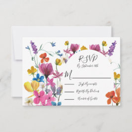 Wildflower Floral Meadow response cards RSVP Karte