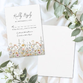 Wildflower Floral Wedding RSVP Karte