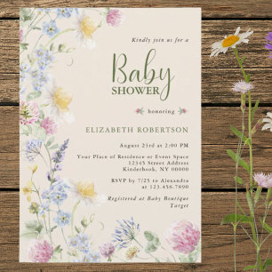 Wildflower Florale Babyparty-Einladung Einladung