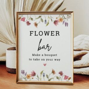 Wildflower Flower Bar Flower Station Sign Poster