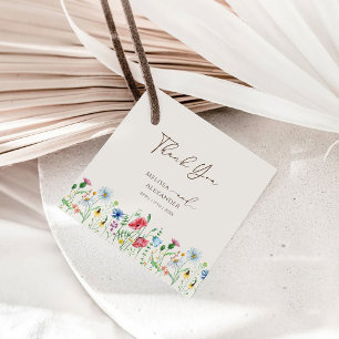 Wildflower Garden Beige Wedding Thank You Geschenkanhänger
