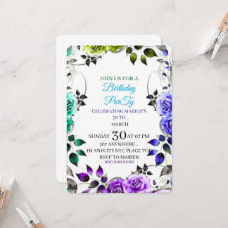 Wildflower Garden Birthday Invitation: Editable Fl Einladung