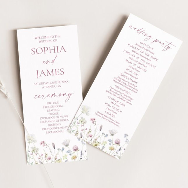 Wildflower Garden Floral Wild Flowers Wedding Programm (Von Creator hochgeladen)