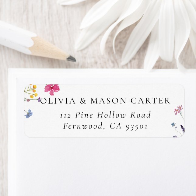 Wildflower Garden Modern Watercolor Trendy Wedding (Insitu)