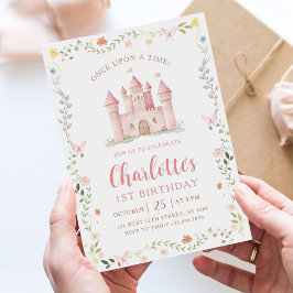 Wildflower Garden Princess Castle 1st Birthday Einladung