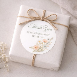 Wildflower Garden Thank You Runder Aufkleber