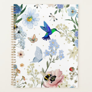 Wildflower Garden with Hummingbird and Woodland Planer