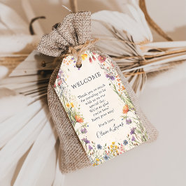 Wildflower-Garten-Hochzeit-Willkommensgeschenk-Tag Geschenkanhänger