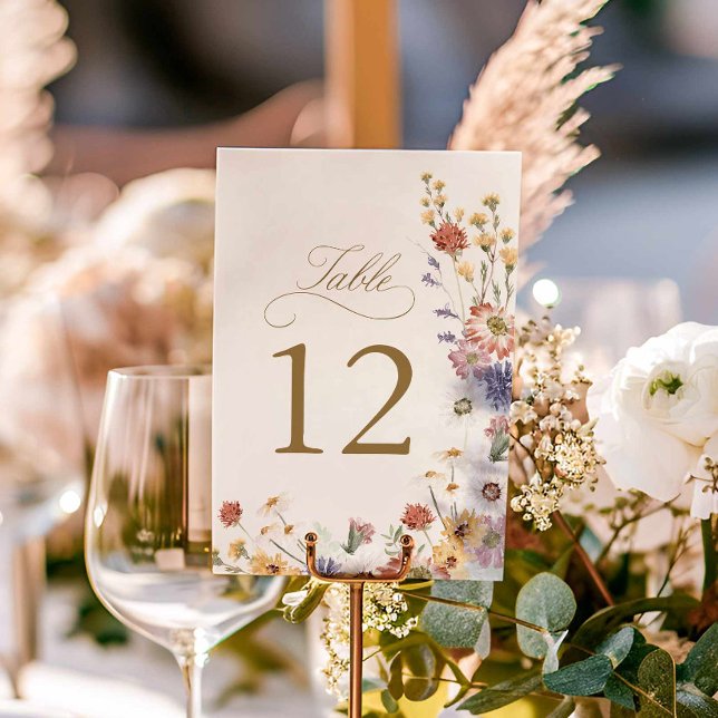 Wildflower-Garten-Hochzeitstisch-Nummer Tischnummer (Wildflower Wedding Table Numbers)