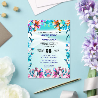 Wildflower Gatefold Wedding Invitation, Pretty Wed Acryleinladungen