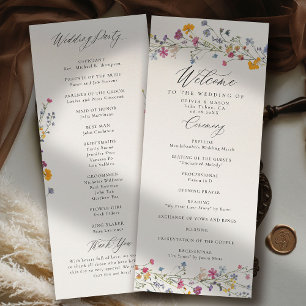 Wildflower Grace Moderne Elegante Hochzeitsprogram