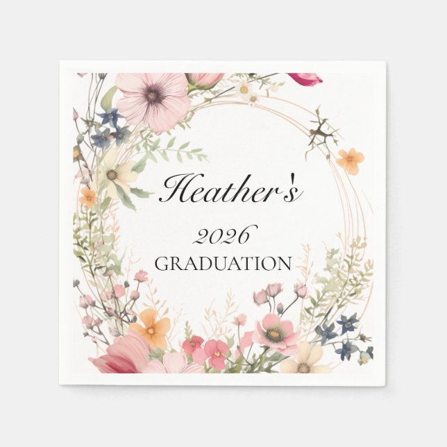 Wildflower Graduation  Serviette (Vorderseite)