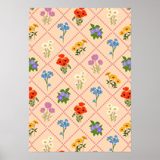 Wildflower Harlequin Garden Poster (Vorne)