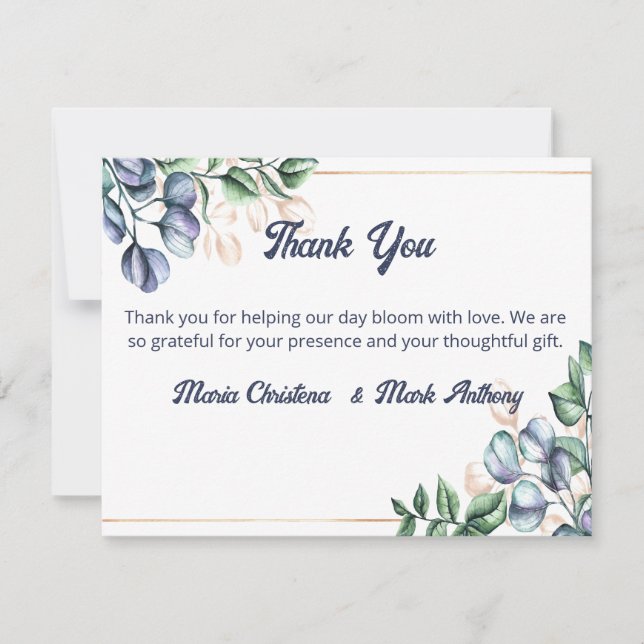 Wildflower Harmony Wedding Thank You Card RSVP Karte (Vorderseite)
