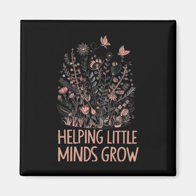 Wildflower Helping Little Minds Grow Teacher Back  Magnet (Vorne)