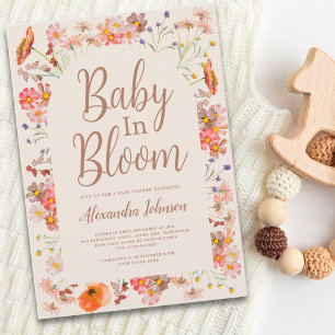 Wildflower Herbst Mädchen Baby Shower Einladung