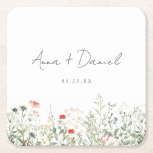 Wildflower-Hochzeit Rechteckiger Pappuntersetzer