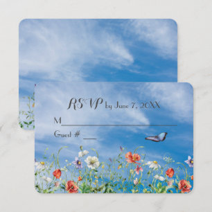 Wildflower-Hochzeit-RSVP RSVP Karte