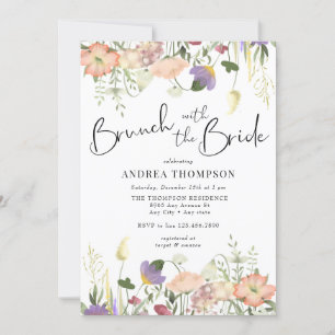 Wildflower-Hochzeitsshower Brunch zur Hochzeit Einladung