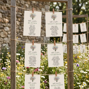 Wildflower-Hochzeitssuite Individuelle Sitzordnung Einladung