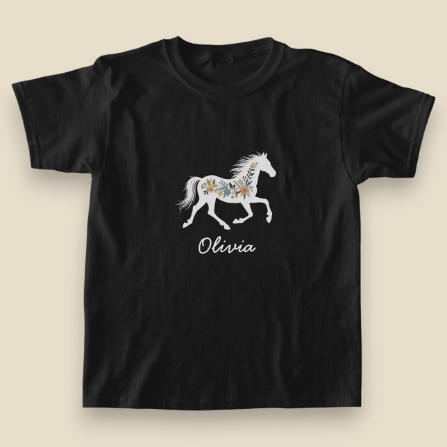Wildflower Horse with Your Name Country Western T-Shirt (Von Creator hochgeladen)