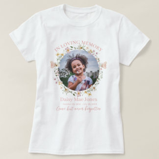 Wildflower In Loving Memory Memorial Funeral Photo T-Shirt