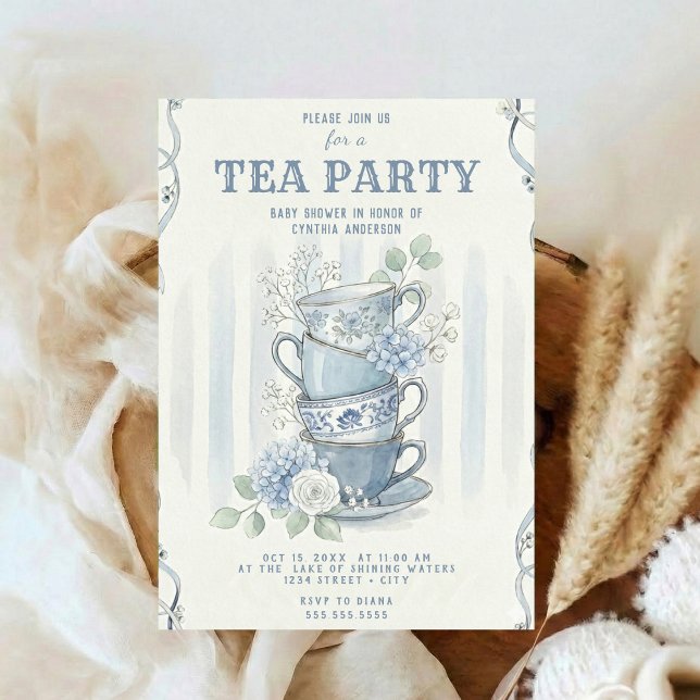 Wildflower-Inspired Tea Party Baby Shower Einladung (Von Creator hochgeladen)