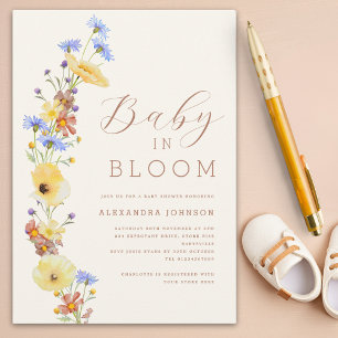 Wildflower-Junge-Baby-Party Einladung