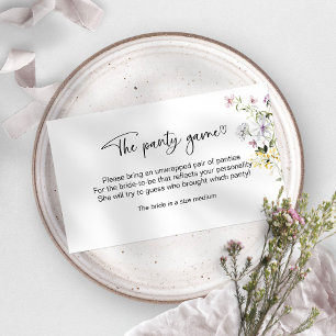 Wildflower-Junggesellinnenabschied-Slip-Spiel Begleitkarte