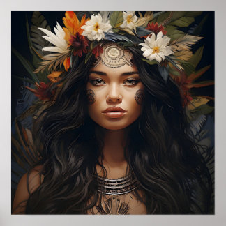 Wildflower-Krieger-Kunst Poster
