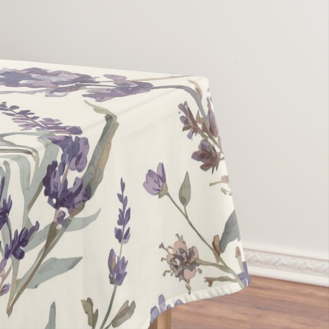 Wildflower Lavender Boho Botanical Floral Pattern Tischdecke (Beispiel)