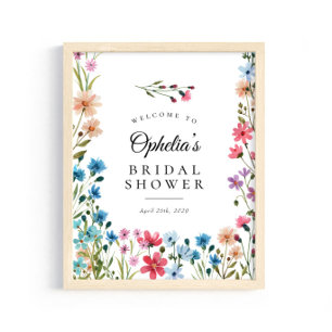 Wildflower Love Bloom Brautparty Begrüßungsschild Poster