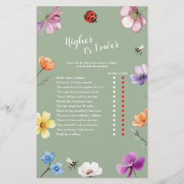 Wildflower Lovebug Babyparty Higher or Lower 