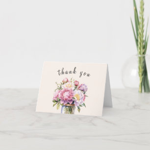 Wildflower-Masonglas rustikale Hochzeitsdusche Dankeskarte