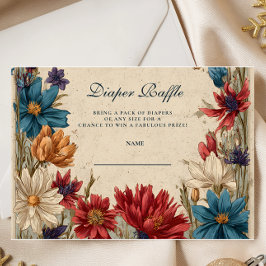 Wildflower Meadow Baby Shower Diapper Raffle Begleitkarte