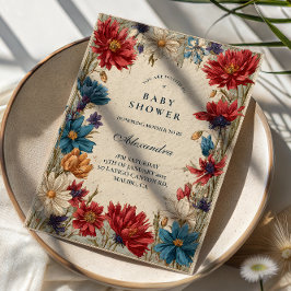 Wildflower Meadow Baby Shower Einladung