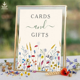 Wildflower Meadow Cards & Gifts Shower Sign Poster